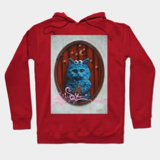 Cookie Monster Kitty. Blue Cat Googly Eyes Adorable Soul. Cat Monster. My Soul. moon and stars Hoodie